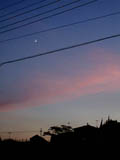 Rosy cloud and Crecent moon