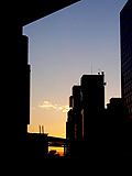 The valley at the building, the every moment changing color of sky.